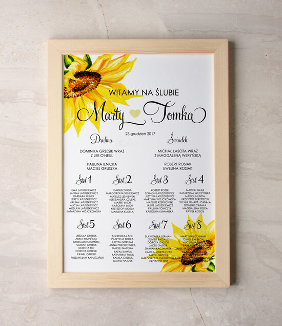 Plany stołów Plakaty Akwarele plansza ślubna plan stołów weselnych, akwarelowe wybierz swoj rozmiar 17/akwECO/PL