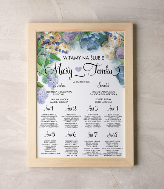 Plany stołów Plakaty botaniczne podróżnicze planer ślubny plan usadzenia gości na weselu, rustykalne w ekologicznym stylu 17/kolbsz/PL