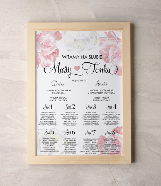 Plany stołów Plakaty botaniczne podróżnicze plansza weselna plan stołów weselnych, rustykalne wybierz swoj rozmiar 30/kolb/PL