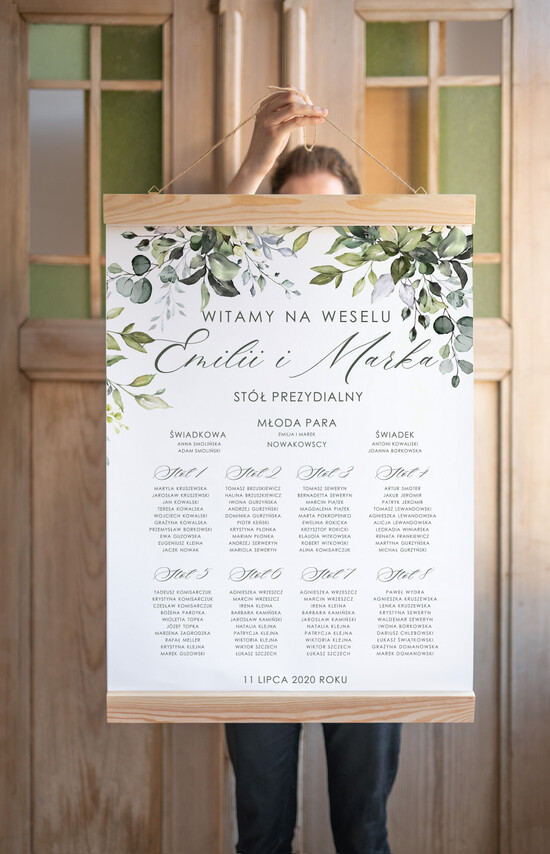 Plany stołów Plakaty botaniczne podróżnicze tablica informacyjna dla gości weselnych, dopasuj rozmiar do swojego wesela rustykalne 05/kalka/PLD