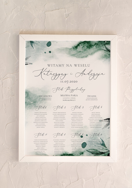 Plany stołów Plakaty botaniczne podróżnicze tablica informacyjna dla gości weselnych, rustykalne wybierz swoj rozmiar 05/VbotF/PL