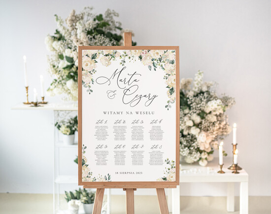 Plany stołów Plakaty botaniczne podróżnicze planer ślubny plan usadzenia gości na weselu, wybierz swoj wymiar w stylu rustykalnym, elegancki pla 01/botR/pl