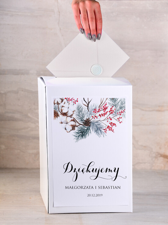Pudełko na koperty  Papierowe dopasowane do zaproszeń  ślubne pudełko na koperty, papierowa kopertówka, papierowe pudełko na koperty grafika dopasowana do  62/rstPOz/kopr