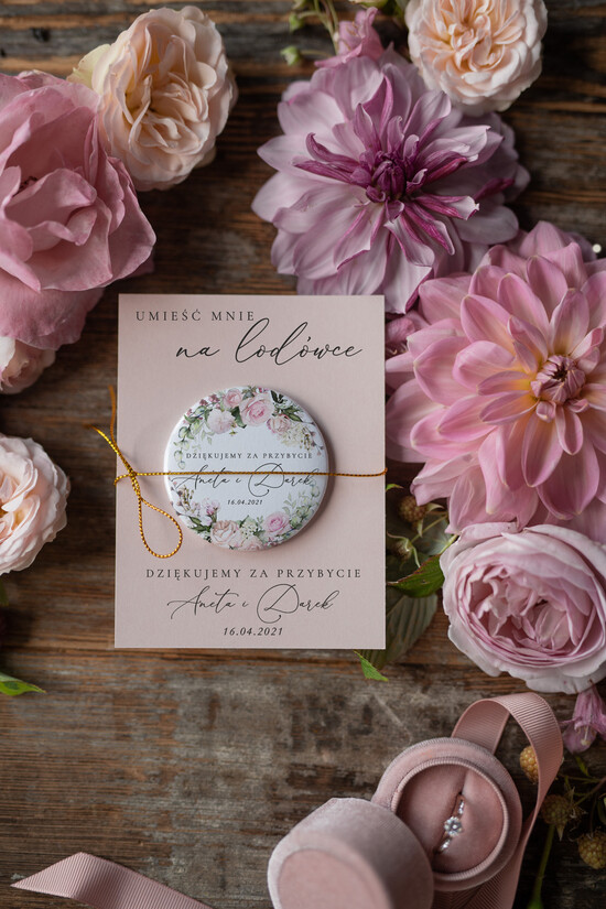 Podziękowania dla Gości Weselnych Magnesy breloki Zdrapki podarunki ślubne dla gości weselnych, piękne magnesy na lodówkę 02/kalka/mg