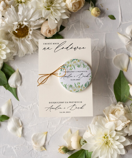 Podziękowania dla Gości Weselnych Magnesy breloki Zdrapki unikatowe podziękowania dla gości, magnesy na lodówkę 09/owb/mg