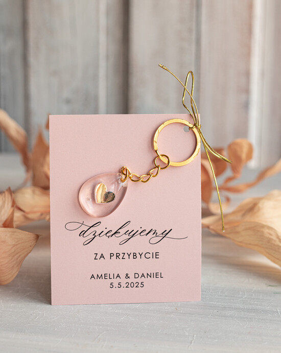 Podziękowania dla Gości Weselnych Magnesy breloki Zdrapki podziękowania dla gości weselnych zatopione serduszko w żywicy, ręcznie robiony brelok do kluczy z z 04/B/Brelok