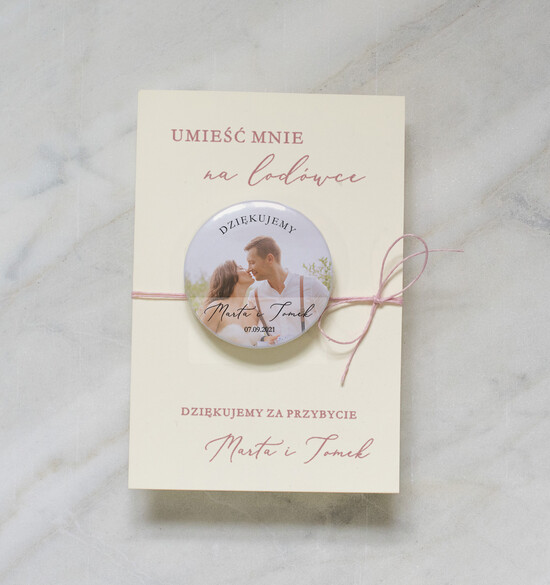 Podziękowania dla Gości Weselnych Magnesy breloki Zdrapki podziękowania dla gości weselnych spersonalizowane magnesy ze zdjeciem 1/CB/std