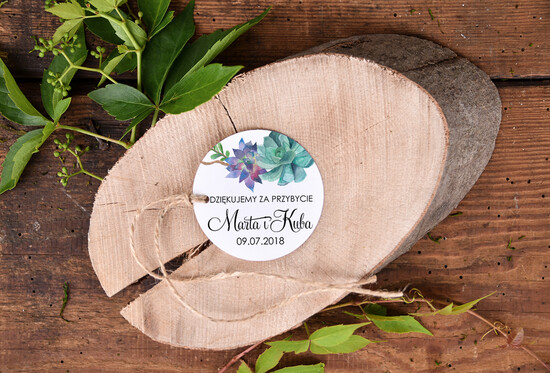 Podziękowania dla Gości Weselnych Zawieszki bileciki do prezentów podziękowania dla gości weselnych za przybycie, zawieszki z waszymi imionami 06/cc/tago