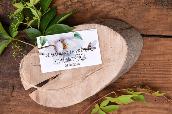 Podziękowania dla Gości Weselnych Zawieszki bileciki do prezentów upominki ślubne od pary młodej dla gości weselnych, zawieszki do prezentów 12/bot/tagp