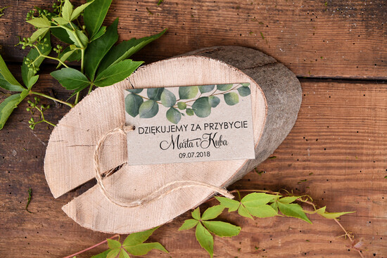 Podziękowania dla Gości Weselnych Zawieszki bileciki do prezentów unikatowe podziękowania dla gości, zawieszki do prezentów 44/bot/tagp