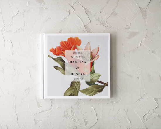 Księgi wpisów gości botaniczne księga gości do wklejania zdjęć i wpisów gości weselnych, w stylu rustykalnym wasze imiona i treść 04/Vbot/kwg