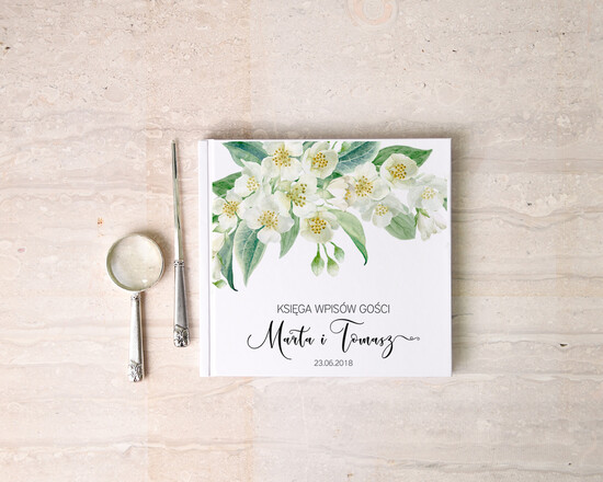 Księgi wpisów gości botaniczne pamiątka ślubu i księga gości weselnych w jednym, w stylu rustykalnym wasze imiona i treść 33/kolb/kwg