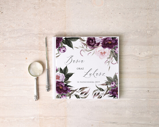 Księgi wpisów gości botaniczne album na zdjecia i ksiega gosci, boho romantyczne kwiaty wasza tresc 11/VbotF/kwg