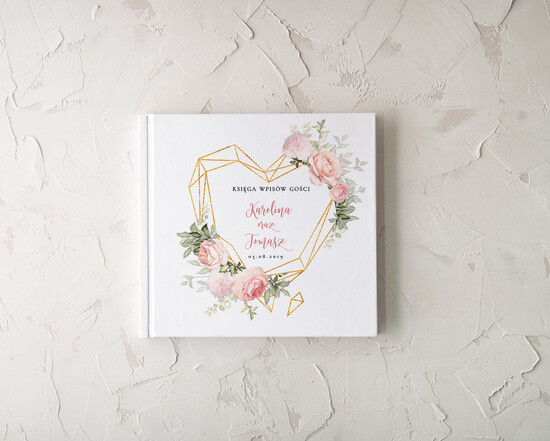 Księgi wpisów gości botaniczne album na zdjęcia ślubne i wpisy gości weselnych, boho romantyczne kwiaty wasza tresc 5/CB/kwg