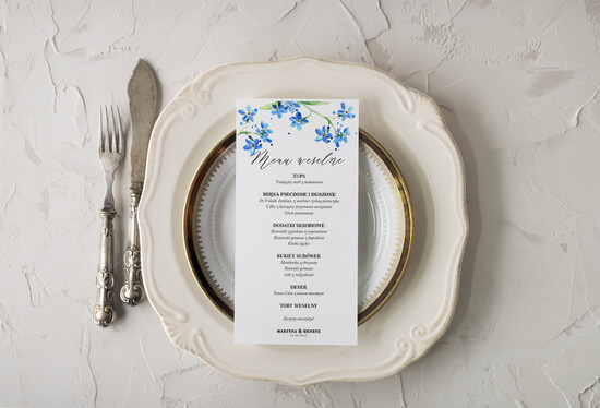Menu rustykalne menu ślubne z planem posiłków, rustykalne dowolna treść 02/NWK/m