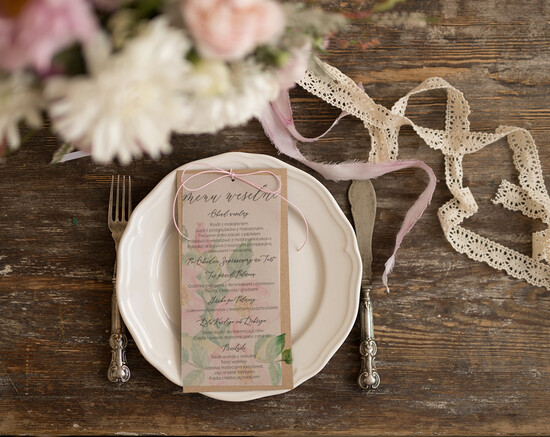 Menu rustykalne menu weselne na stół karta dań weselnych, rustykalne ekologiczne wasza tresc 06/ecokalka/m