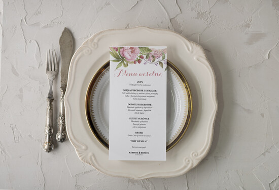 Menu rustykalne karta dań weselnych menu weselne plan podawania posiłków, rustykalne wasza treść 22/CB/m