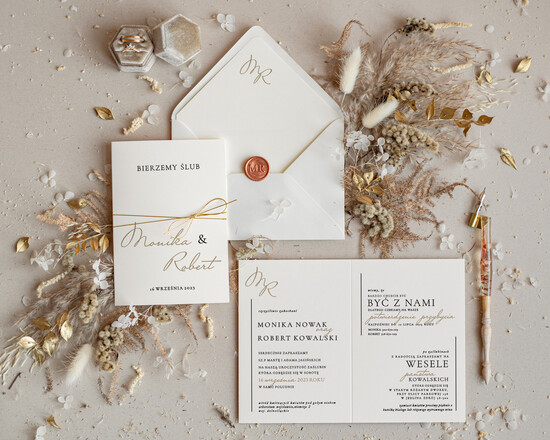 Zaproszenia ślubne Minimalistyczne zaproszenia i zawiadomienia na ślub, niepowtarzalne wzory, nowoczesne zaproszenia ślubne  03/SKszn/z