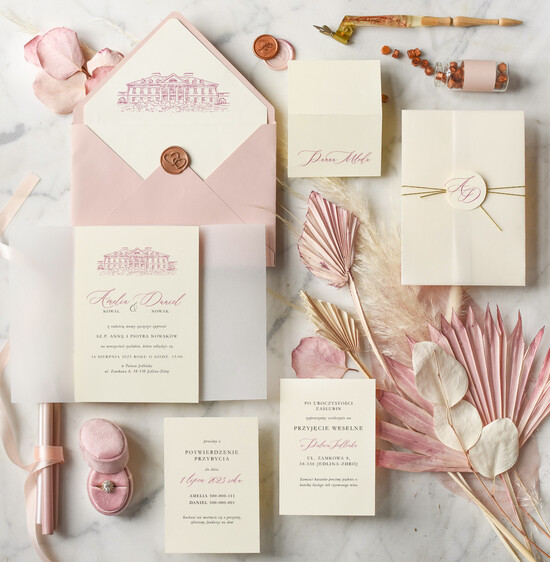 Zaproszenia ślubne Minimalistyczne spersonalizowane zaproszenia na ślub, unikalne nowoczesne zaproszenia  05/minarchi/z