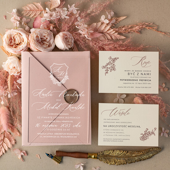 Zaproszenia ślubne Minimalistyczne Proste zaproszenia slubne na pleksie, Boho zaproszenie ślubne z akrylu, zaproszenia ślubne kwiaty pl 05/pleksaB/z