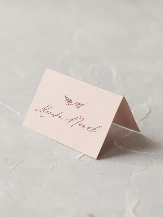 Winietki Eleganckie minimalistyczne winietki slubne, proste wizytówki dla gości weselnych, winietka ślubna usadzenie goś 01/MinJedwab/w