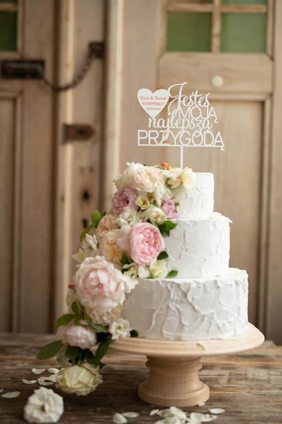 Figurki na tort / cake topper statuetki akryl błyszczący napis ozdoby na tort weselny złota pleksi 22/topperpelxi/ST