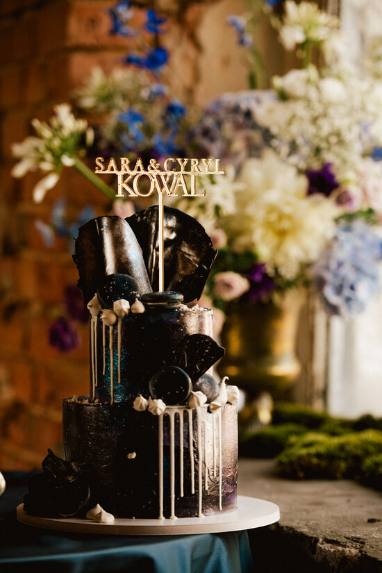 Figurki na tort / cake topper statuetki akryl statuetki na tort weselny złoty topper  01/galaxy/ST