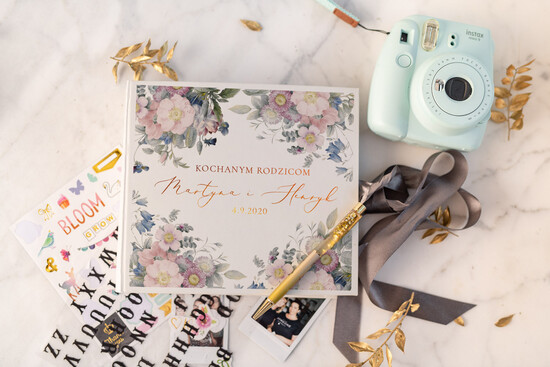 Prezenty, Podziękowania dla Rodziców Albumy na zdjecia oryginalne prezenty dla rodziców na ślub, album dla rodziców na zdjęcia ślubne 03/goldw/kwgRR