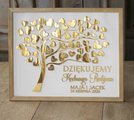 Prezenty, Podziękowania dla Rodziców Podziękowania dla rodziców w ramie złota rama ślubne podziękowania dla rodziców pomysł na prezenty dla rodziców wesele  3/RODZp/RAMA
