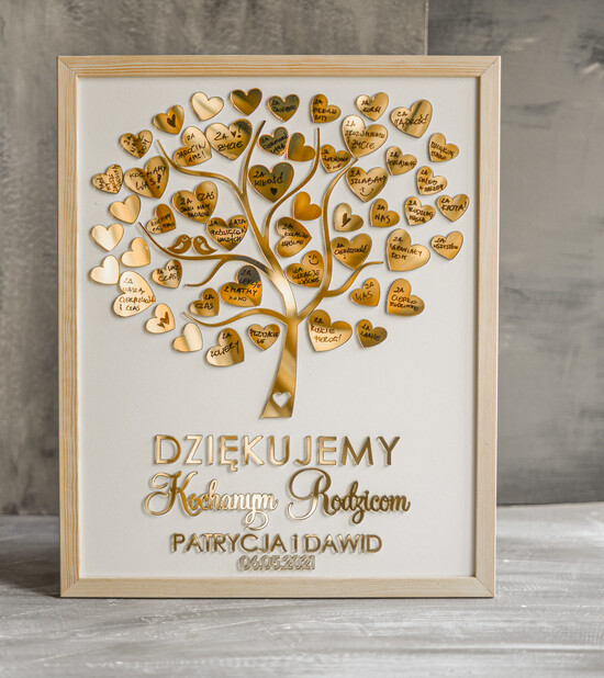 Prezenty, Podziękowania dla Rodziców Podziękowania dla rodziców w ramie zlote podziękowania prezent dla rodziców wesele glamour rama złore serca 3d wasze napisy 1/RODZp/RAMA
