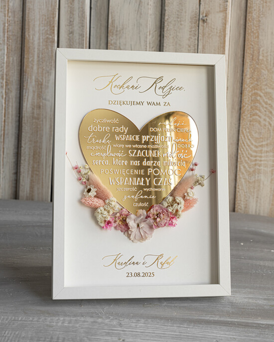 Prezenty, Podziękowania dla Rodziców Podziękowania dla rodziców w ramie Ślubne podziękowania dla Rodziców na weselu, złote podziękowanie dla Mamy i Taty, wzruszający prezen 122/RamaZŁ/RAMA2