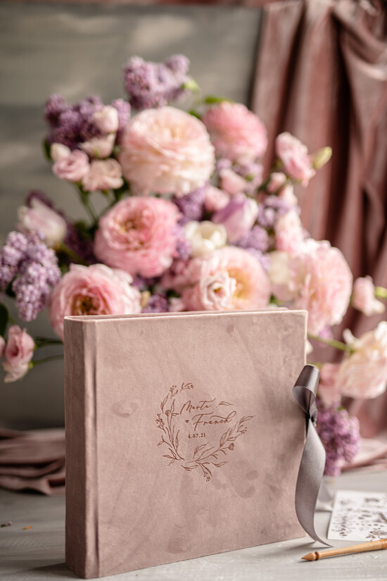 Albumy ślubne Pudełka na zdjęcia  album na zdjęcia  pudrowy różowy album na zdjęcia welurowa okładka 01/instaxvelurM/alb