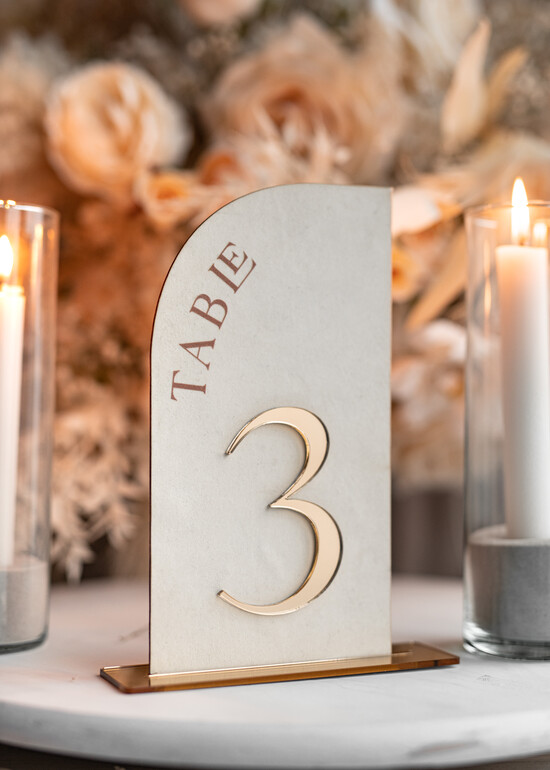 Numery na stół Akryl numerek stojak na stół weselny, złote lusterkowe napisy 01/velecru/nrS