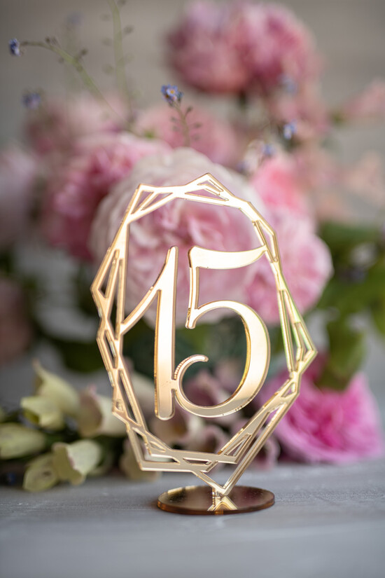 Numery na stół Akryl numery na stół gości weselnych, przezroczyste eleganckie modne 21/akryl/nrS