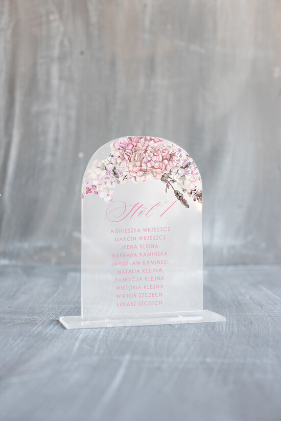 Numery na stół Akryl tabliczka z numerem stołu weselnego, litery złoty akryl 103/akrylUV/nrS