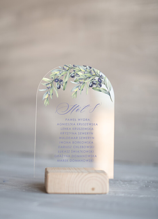 Numery na stół Akryl numery na stoły weselne, eleganckie przezroczyste najpiekniejsze 12/akrylUV/nrS