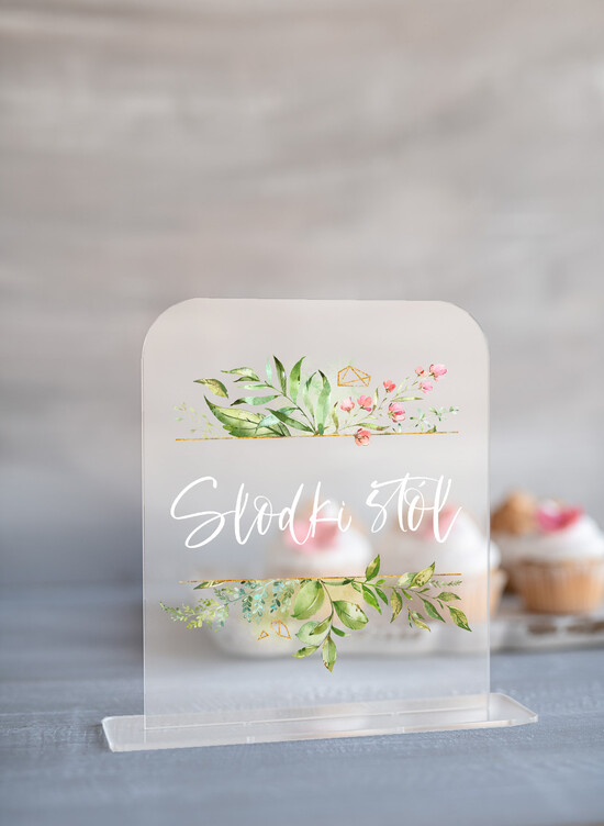 Numery na stół Akryl numerek na stół weselny eleganckie najpiękniejsze satynowa pleksi 128/akrylUVd/nrS