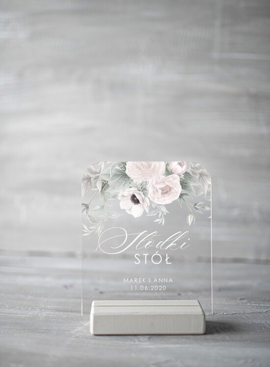 Numery na stół Akryl numerki na stół stoły weselne, przezroczyste najpiekniejsze eleganckie 5/akrylUVd/nrS