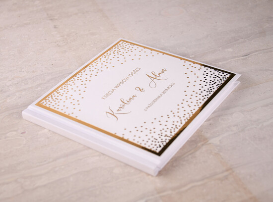 Księgi wpisów gości glamour album ślubny do wpisów gości, glamour złocone imiona i data ślubu 04/GLz/kwg