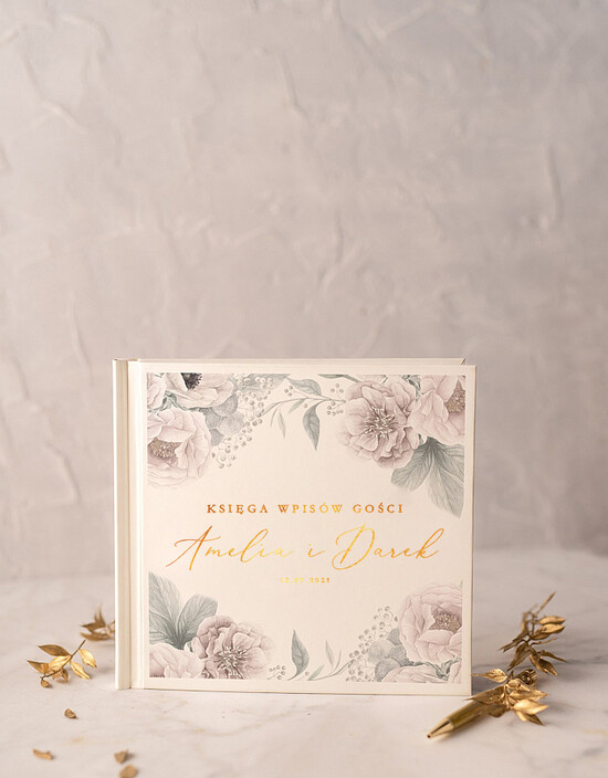 Księgi wpisów gości glamour złote napisy pamiątkowa książka księga wpisów gości weselnych wyzłocone wasze imiona i data ślubu   04/CBL/kwg
