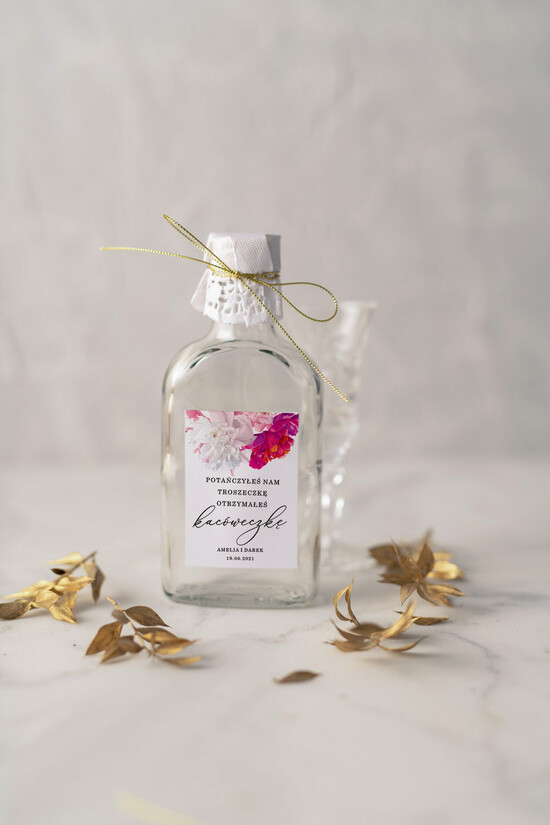 Podziękowania dla Gości Weselnych Butelki podziękowania dla gości weselnych za przybycie, butelki weselne z nadrukiem 30/CBw/butelki5