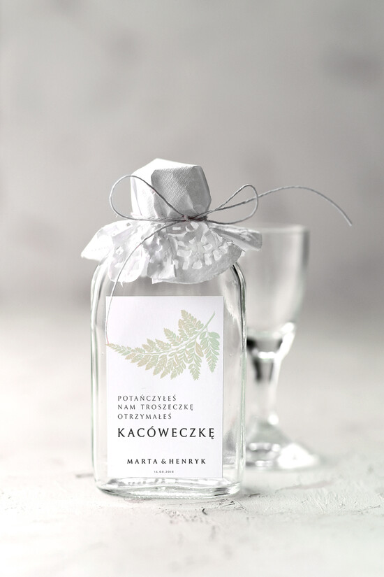 Podziękowania dla Gości Weselnych Butelki cudowne podziękowania, małe buteleczki na nalewki 02/NWK/bPOdgo