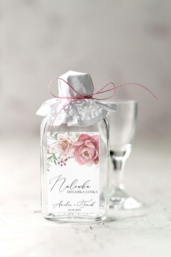 Podziękowania dla Gości Weselnych Butelki podziękowania gościom weselnym, piersówki na własny trunek 17/CBw/bPOdgo