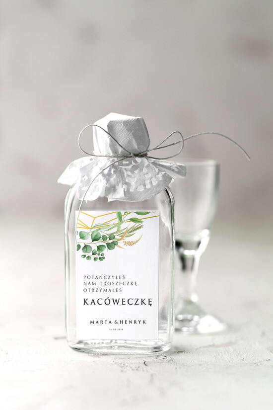 Podziękowania dla Gości Weselnych Butelki Ślubne podziękowania prezenciki dla gości weselnych buteleczki na własnoręcznie wykonany trunek   2/CB/bPOdgo