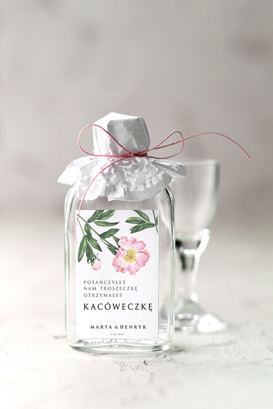 Podziękowania dla Gości Weselnych Butelki prezent dla gości weselnych, buteleczki 100 ml prezent dla gości 05/NWK/bPOdgo