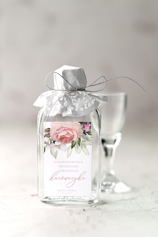 Podziękowania dla Gości Weselnych Butelki podziękowanie dla gości weselnych, kacowki buteleczki na nalewki 1/roses/bPOdgo