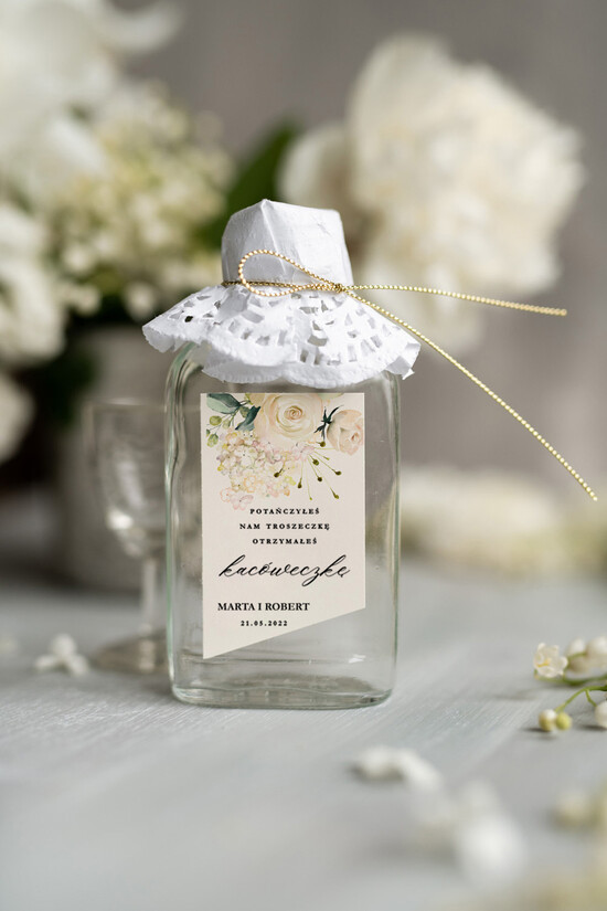 Podziękowania dla Gości Weselnych Butelki oryginalne prezenty dla gości weselnych, buteleczki piersióweczki kacóweczki 1/obgra/bPOdgo