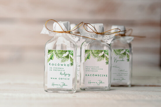 Podziękowania dla Gości Weselnych Butelki podziękowania dla gości weselnych za przybycie, buteleczki 100 ml prezent dla gości 02/VbotF/bPOdgo