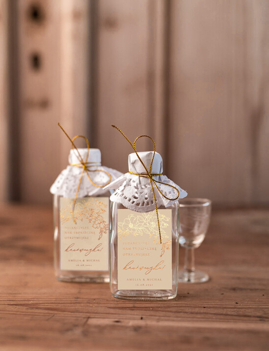 Podziękowania dla Gości Weselnych Butelki oryginalne podziękowania dla gości weselnych, buteleczki prezent dla gości 03/foldg/bPOdgo