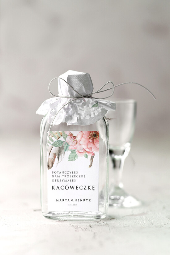 Podziękowania dla Gości Weselnych Butelki podziękowanie dla gości weselnych, buteleczki 100 ml ślubne kacowki 19/CB/bPOdgo